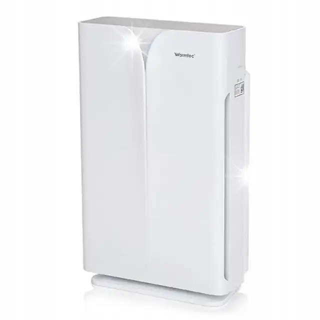 Purificator de aer Warmtec AP Neo, 100 m2, 2 filtre HEPA, control tactil, indicator calitate aer