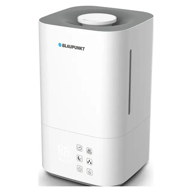Umidificator de aer Blaupunkt AHS701, cu filtru HEPA H13, ionizator, afisaj LED tactil, pilot, timer 10 h, alb, 4 L