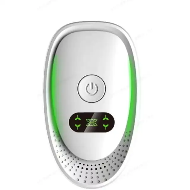 Purificator de aer plug-in ionizator cu ioni negativi, fara filtre, silentios sub 25 dB, lumina verde, Alb, 1 buc
