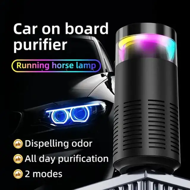 Purificator aer auto mini cu iluminare