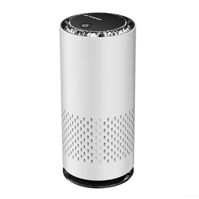 Purificator aer portabil, filtru HEPA, ion negativ, alb, compact