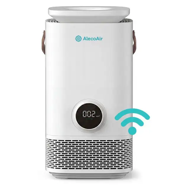 Purificator si umidificator AlecoAir PU52 Nuo, WiFi, Capacitate umidificare 850 ml/h, True HEPA, Lampa UV-c, Ionizare, PM 2.5