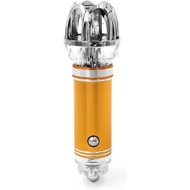 Purificator de aer auto, ionizator portabil HEPA cu alimentare USB, elimina mirosuri si fum, Auriu, 1 bucata