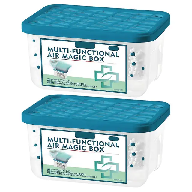 Set 2 cutii purificare aer multifunctionale, 350ml, alb/albastru
