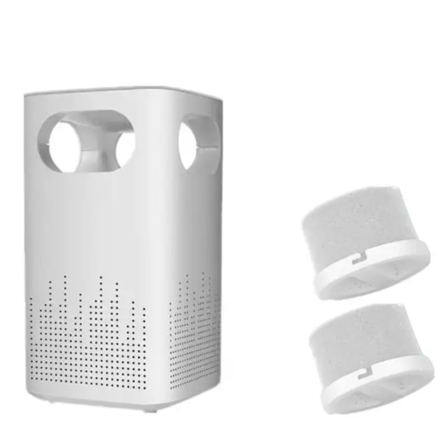 Set 2 bucati, Purificator de aer mini USB, portabil si reutilizabil, alimentare USB, silentios, filtru inlocuibil, CADR 60 m³/h, Alb