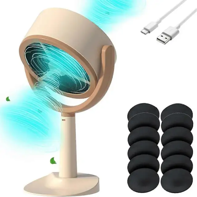 Purificator de aer pentru fum / eliminator de fum portabil, cu alimentare USB, cu filtre interschimbabile, Bej