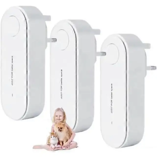 Purificator de aer ionic / ionizator Model 2025, cu stecher UK, purificare instantanee, pentru dormitor si uz casnic, alb, 3 bucati