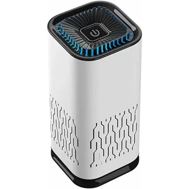 Purificator de aer / filtru de aer portabil pentru alergeni si par de animale, mod automat, silentios, alb/negru