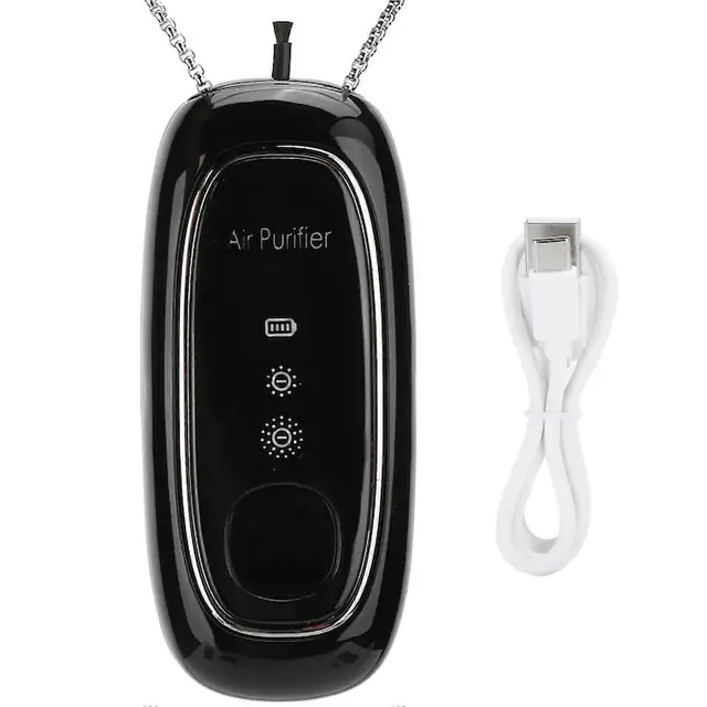 Purificator aer portabil, negru, 142g, 30h autonomie, incarcare Type-C