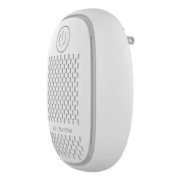 Purificator de aer, ionizator plug-in cu filtru HEPA si ioni negativi, portabil mini pentru priza US, lumina de veghe, Alb, 1 buc
