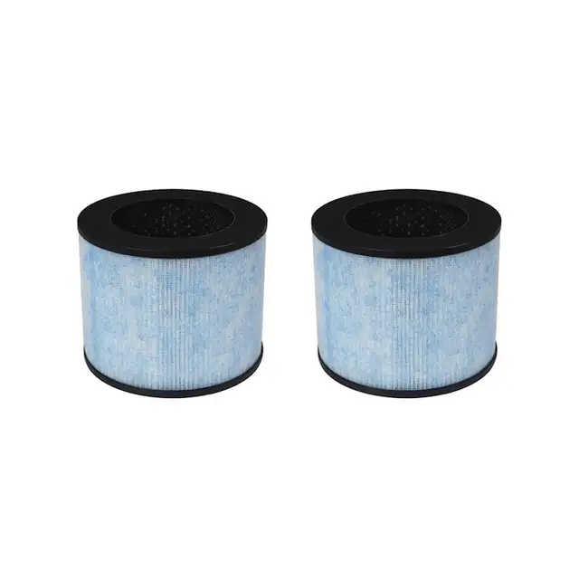 Set 2 bucati, Filtru de schimb pentru purificator de aer Instant AP100 F100, H12 HEPA, carbon activ, strat antimicrobian, albastru/negru
