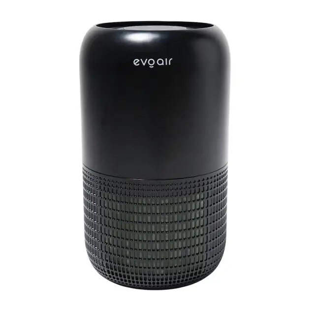 Purificator aer Evoair YuvoSpin, 170 mc/h, 35 W, suprafata de acoperire 20 mp, lumina UV, mod de noapte, control touch, filtru HEPA, negru
