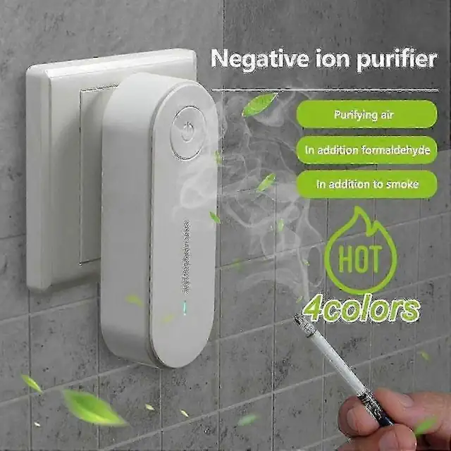Purificator aer ionizator, alb verde roz negru, 11.7x6x4.5cm, set 4 culori