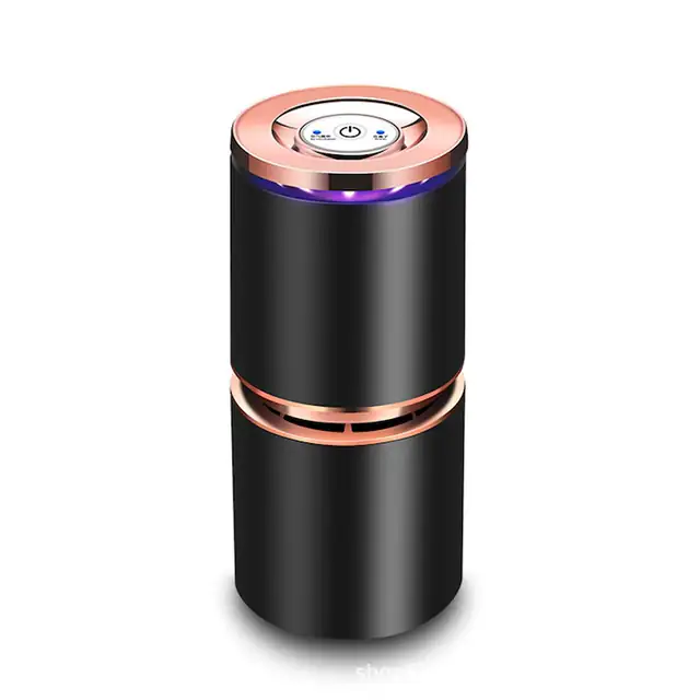 Mini purificator de aer USB, purificator de aer pentru biroul masinii, camera mica, super silentios cu lumina de noapte LED, fara adaptor