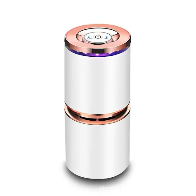 Mini purificator de aer USB, purificator de aer pentru biroul masinii, camera mica, super silentios cu lumina de noapte LED, fara adaptor