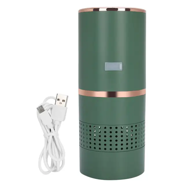 Purificator aer portabil USB, dublu port USB, LED multicolor, mic