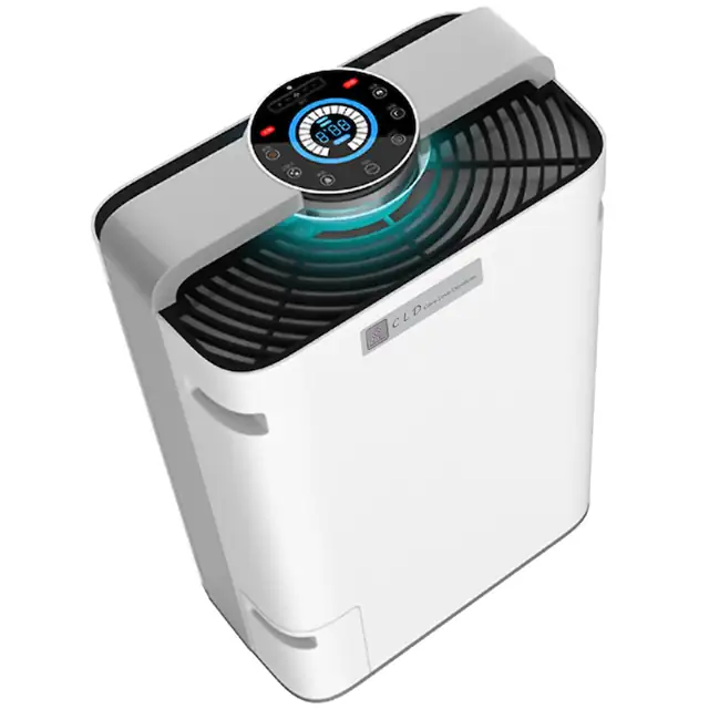 Purificator aer CLD,7 stagii filtrare, UV, Hepa, Carbon activ, Ionizare, Umidificare, Sterilizare, Purificare, 95W, 488 M3/h, telecomanda si aplicatie telefon, Alb, CLD-CareLoveDevotion