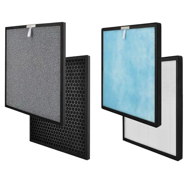 Set de filtre de rezerva pentru purificatorul de aer Oberon 320/Tadiran, 2 bucati, catalizator rece, carbon, antibacterian, HEPA, multicolor