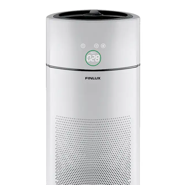 Purificator de aer Finlux APF-500 PureSense, Indicator PM2.5, 5 viteze, Quick Smoke Removal, Alb