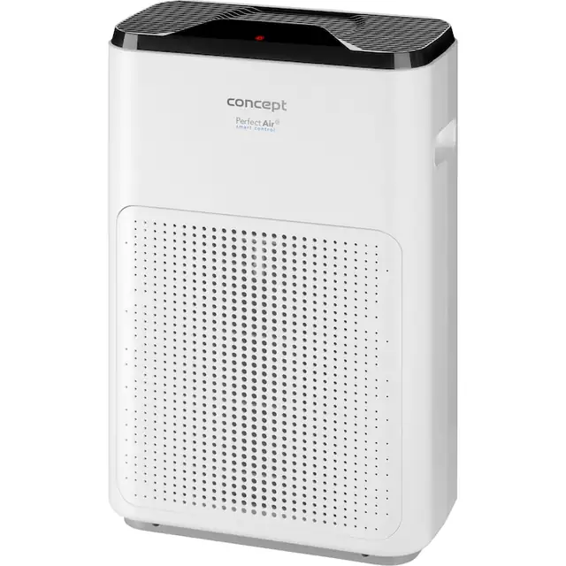 Purificator aer Concept CA1030, Putere 40 W, Trei stagii de filtrare a aerului + Ionizator, Circulatie aer 200 m3 / h, 3 viteze de purificare a aerului, Timer, Senzor particule praf cu display LED, Telecomanda, Alb/Negru