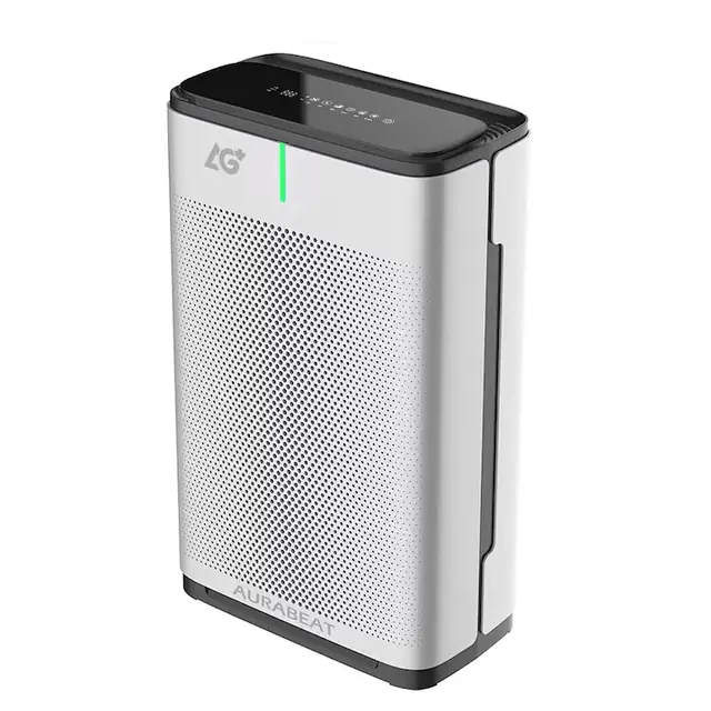 Purificator de aer, Aurabeat, AG+, alb, pe baza de plasma si ioni de argint, cu senzori
