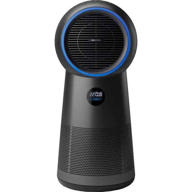 Purificator de aer 3 in 1 Philips AMF220/15, Functie incalzire si racire, CADR 165 m3/h, Filtrare HEPA in 3 etape, Afisaj LED, Senzor calitate aer, Telcomanda magnetica, 20 mp, Negru