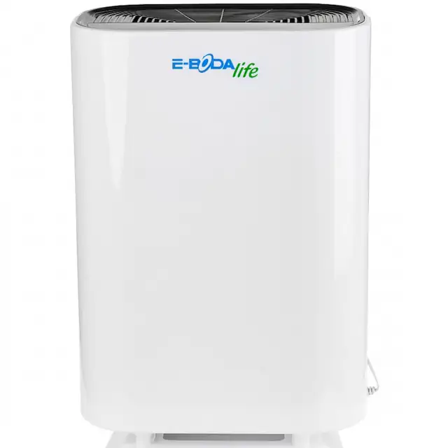 Purificator aer E-Boda CLEAN AIR 100, Filtru multifunctional, Senzor calitate aer, Control touch, 3 trepte viteza, 3 functii, Senzor temperatura, Acoperire 50 mp, Alb
