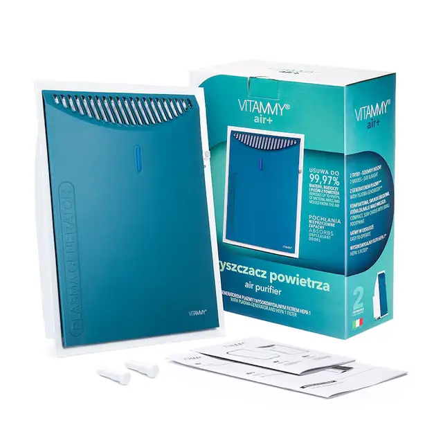 Purificator de aer cu generator de plasma Vitammy Air + PA600, filtru HEPA 1, 2 viteze, fabricat in Italia