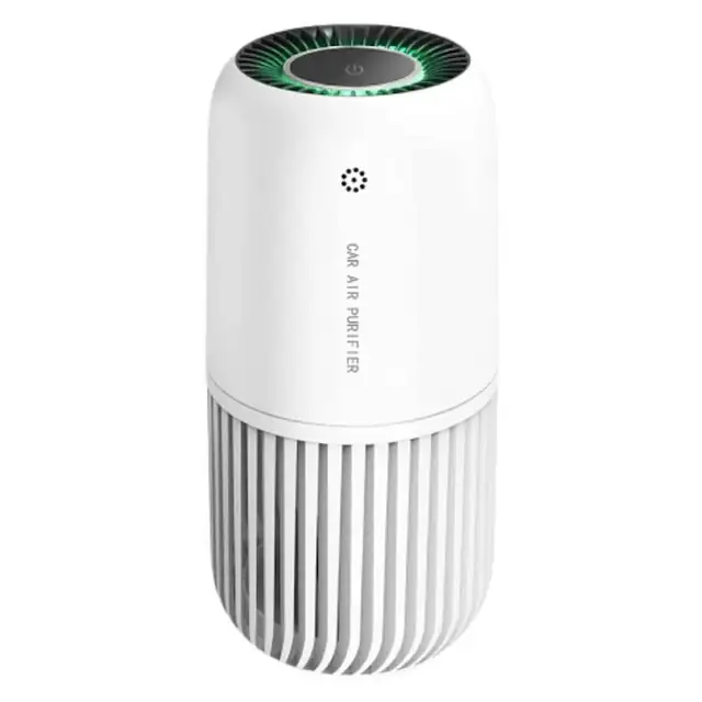 Purificator de aer pentru masina, Filtru HEPA, Sterilizare UV, Senzor de calitate a aerului, Alb