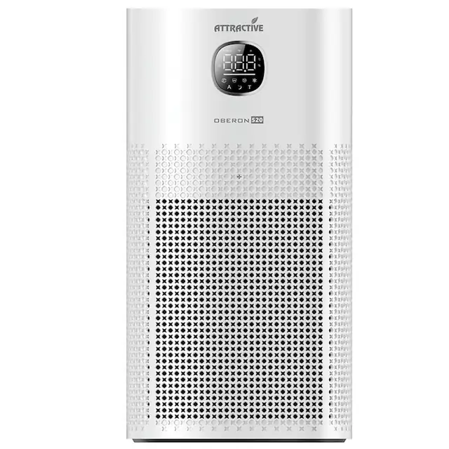 Purificator aer Oberon 520, Pana la 62 m2, Filtru HEPA antivirus de mare eficienta H13, Super-ioni ecologici, Alb