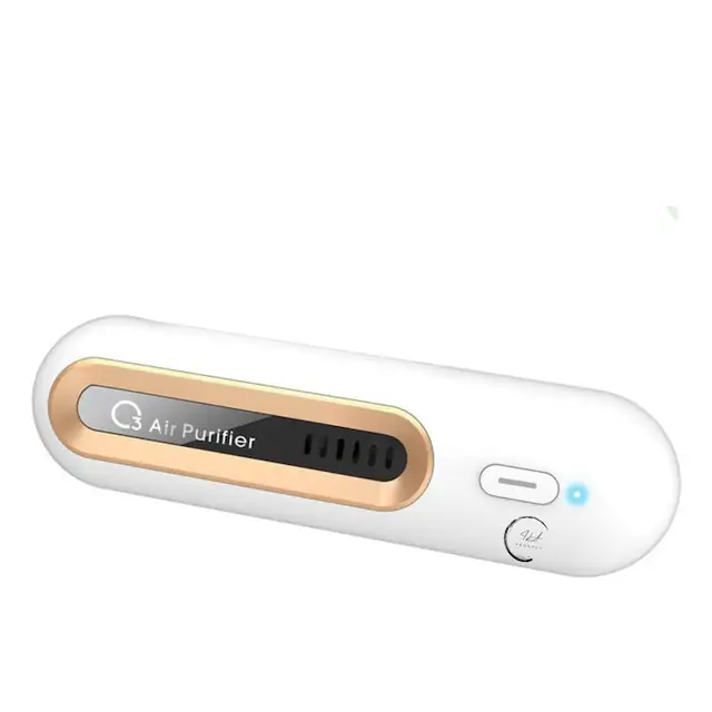 Mini purificator de aer cu ozon, Ila Product®,2 Dezodorizare, Elimina mirosurile neplacute din Frigider, conservarea alimentelor, incaperi, masina, camera animale, toaleta, Silentios, Portabil, USB, Alb