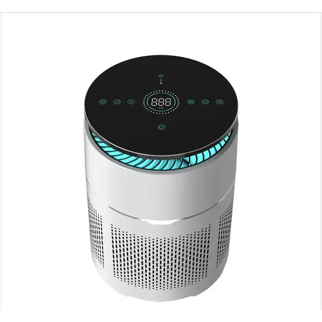 Purificator de aer Smart, WI-FI, Filtru 3 in 1, True Hepa H13, Filtru Fotocatalitic, 720°, Senzor calitate aer, Sistem de monitorizare a calitatii aerului, 3 trepte de viteza, Mod Auto, Panou comanda Touch Screen, Lampa de Veghe, Alb