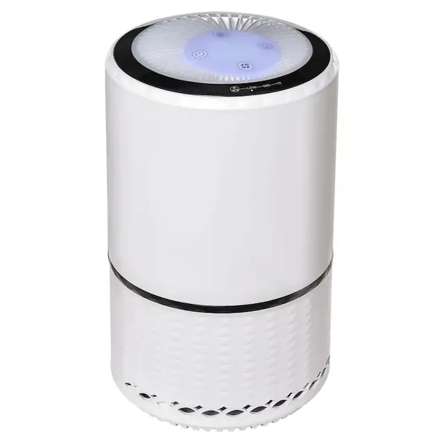 Purificator aer Homcom, filtru HEPA si carbon activ, 3 viteze, alb, 20x32cm