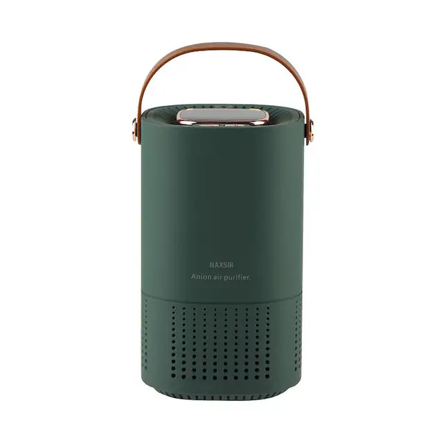 Purificator de aer, NAXSIR, Filtru HEPA si Carbon, Display LED, 2 trepte de viteza, Ionizare, Masina/Acasa, Verde