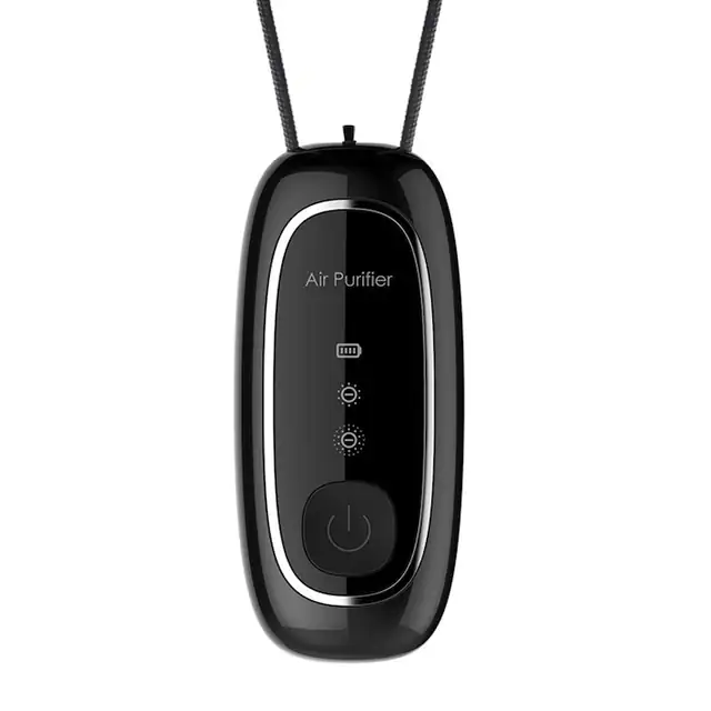 Purificator de aer portabil QttvbTna, ionizator reincarcabil, negru, 80x35x23mm