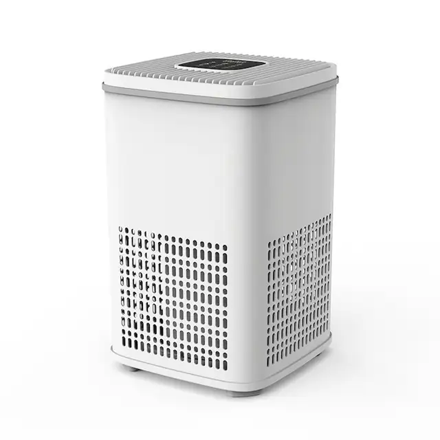Purificator, gospodarie, indepartarea formaldehidei, miros, par plutitor, sterilizare, UV, filtrare multipla, ecran digital, telecomanda telefon mobil, alb, 400X250X250MM
