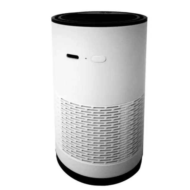 Mini Purificator de Aer Portabil pentru masina, birou sau acasa, filtru carbon, incarcare USB, alb, 7x7x13 cm