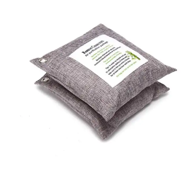 Set 5 pungi purificatoare aer, BGHYHYHI, carbune activat, absorbant umiditate si mirosuri, 200 g, gri