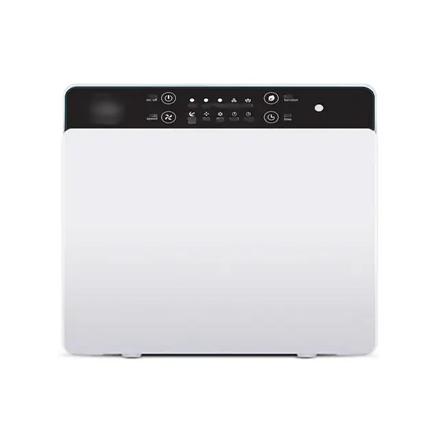 Purificator de aer, ioni negativi, UV, telecomanda fara fir, ecran tactil, temporizator, mod cu 2 viteze, doua ventilatoare incorporate, alb