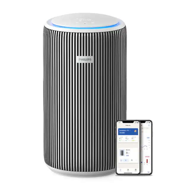 Purificator de aer Philips AC3220/10 seria 3200, 2x filtru NanoProtect HEPA, CADR: 520 m3/h, pana la 135 m² senzori de gaz si PM2.5, alb-argintiu, filtru: FY3200/30