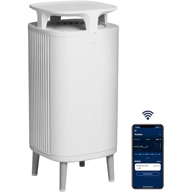 Purificator de aer Blueair DustMagnet 5210i, WiFi, tehnologie HEPASilent, carbune activ, senzor calitate aer, pana la 48 m², mod nocturn, LED, alb