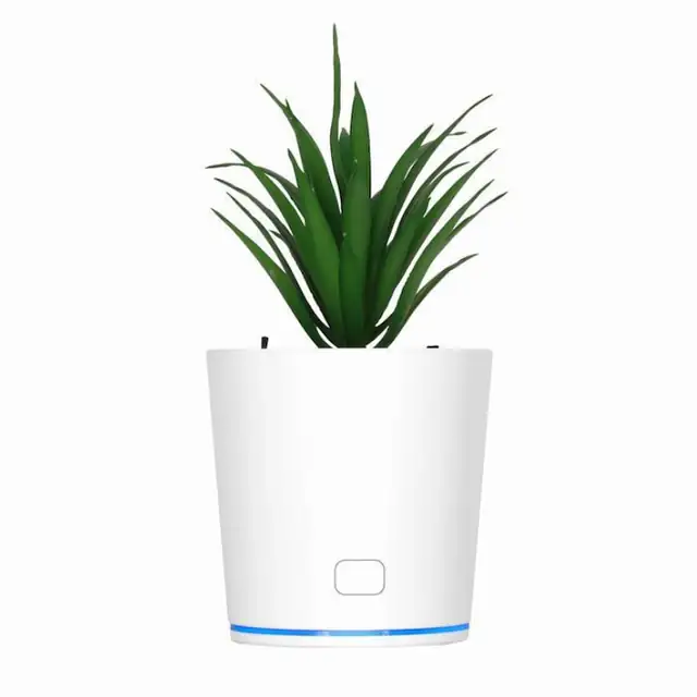 Purificator forma de ghiveci, de aer, cu USB, 12.3 cm inaltime, 7 cm diametru, ABS si plastic, Lumina LED, Silentios