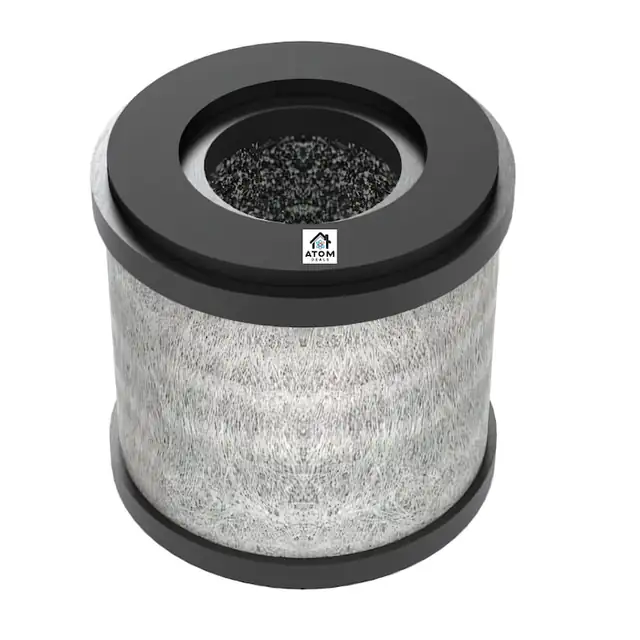 Rezerva filtru HEPA pentru purificatorul de aer auto ATOM DEALS®️, filtrare 360° de inalta performanta, elimina 99,97% din particulele daunatoare, praful si alergenii, asigura aer curat si sanatos in masina ta