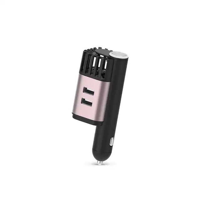 Purificator Auto Premium 2in1-Ionizare Avansata & Incarcare Rapida USB, Culoare Negru -Roz|Elimina Mirosurile si Alergenii