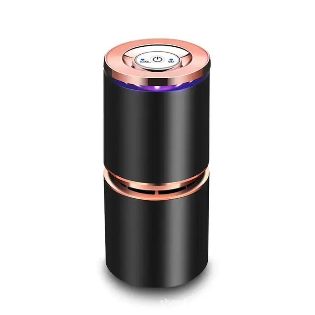 Purificator de aer auto Zouan, 70x70x160mm, eliminare formaldehida, generator de ion negativ, design ABS, alimentare USB, negru