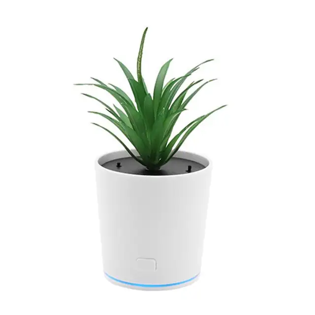 Purificator de aer, portabil, Indeparteaza mirosurile neplacute si daunatoare, banda de iluminat LED, incarcare USB, in forma de planta de agave mixta, alb/verde