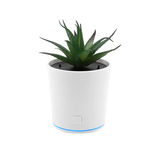 Purificator de aer, Portabil, Indeparteaza mirosurile neplacute si daunatoare, Banda de iluminat LED, Incarcare USB, in forma de Plant Mixt de Aloe, Alb/Verde inchis