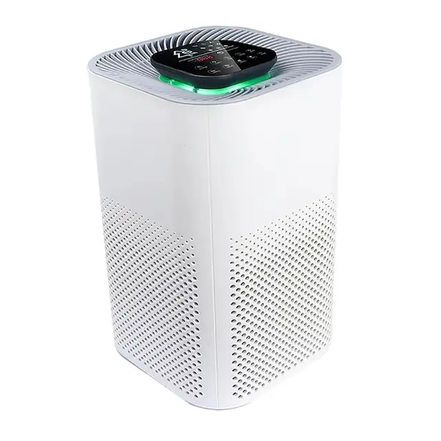 Purificator de aer acasa, WiFi, Filtrare HEPA, Fotocatalizator, Filtru cu 4 straturi, Carbon activat, Economie de energie de nivel 1, Sterilizare 99,99%., 99,97% eficienta de filtrare, 25W, Touch screen, Orber, Alb