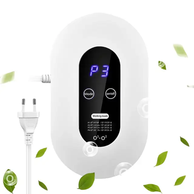 Purificator de aer ozon, Portabil, Rata de sterilizare 99.99%, 4 moduri reglabile, 100mg/h, Dezodorizare rapida, 5 milioane ioni negativi, Zona aplicabila 20-40㎡, 33dB, LCD, 5W, 220V, Orber, ABS, Alb