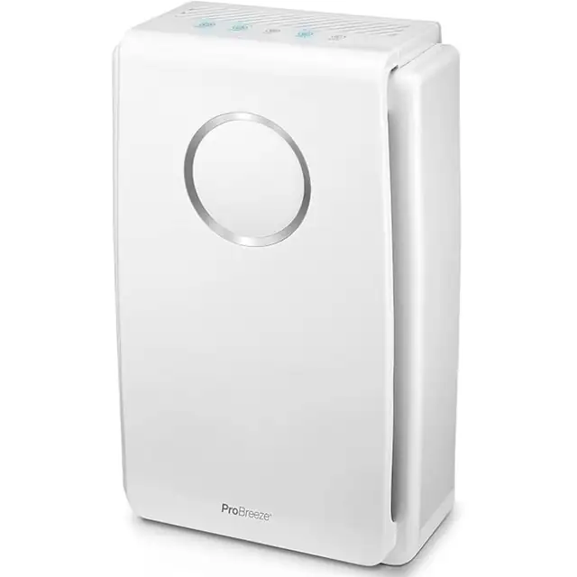 Purificator de aer Pro Breeze™ 5 in 1 cu filtru combinat Hepa si performanta de filtrare de 99, 97%, filtru cu carbon activ si convertor catalitic la rece. Ideal pentru persoanele alergice, fumatori - indeparteaza praful, fumul, mirosuriile neplacute
